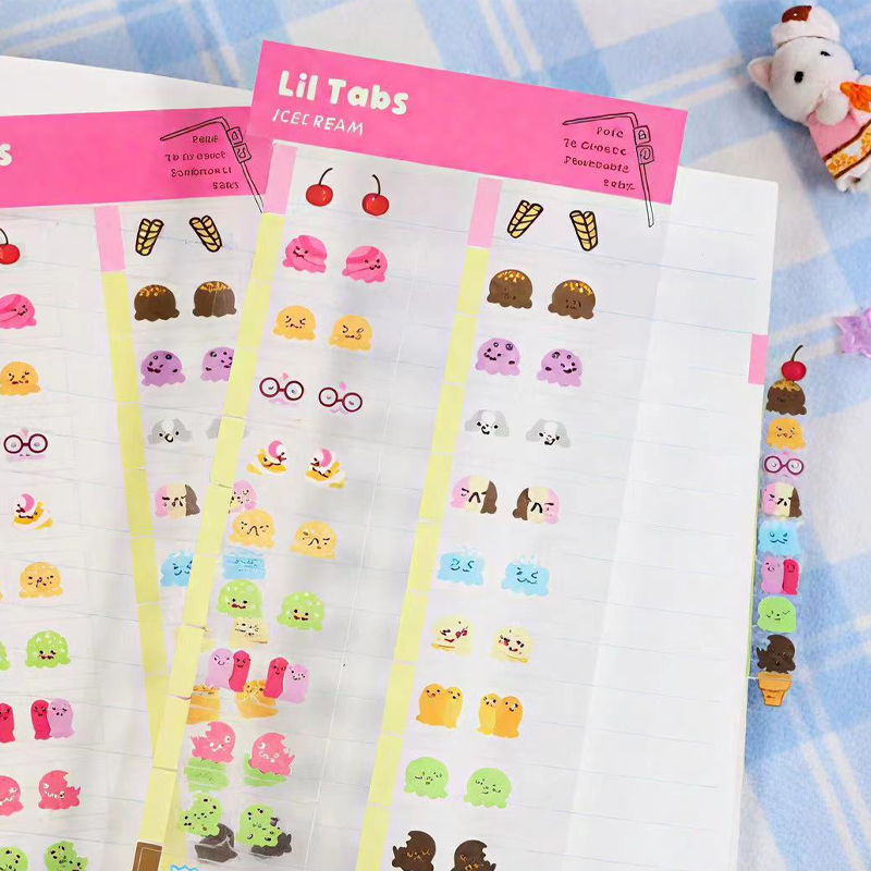 Meal Prep Notebook - 22/44 adet Sevimli Dondurma Temalı Dekoratif