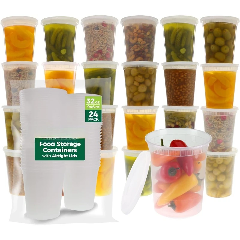 Meal Prep Soup - [24 Set] 8oz-32 Oz plastik Deli