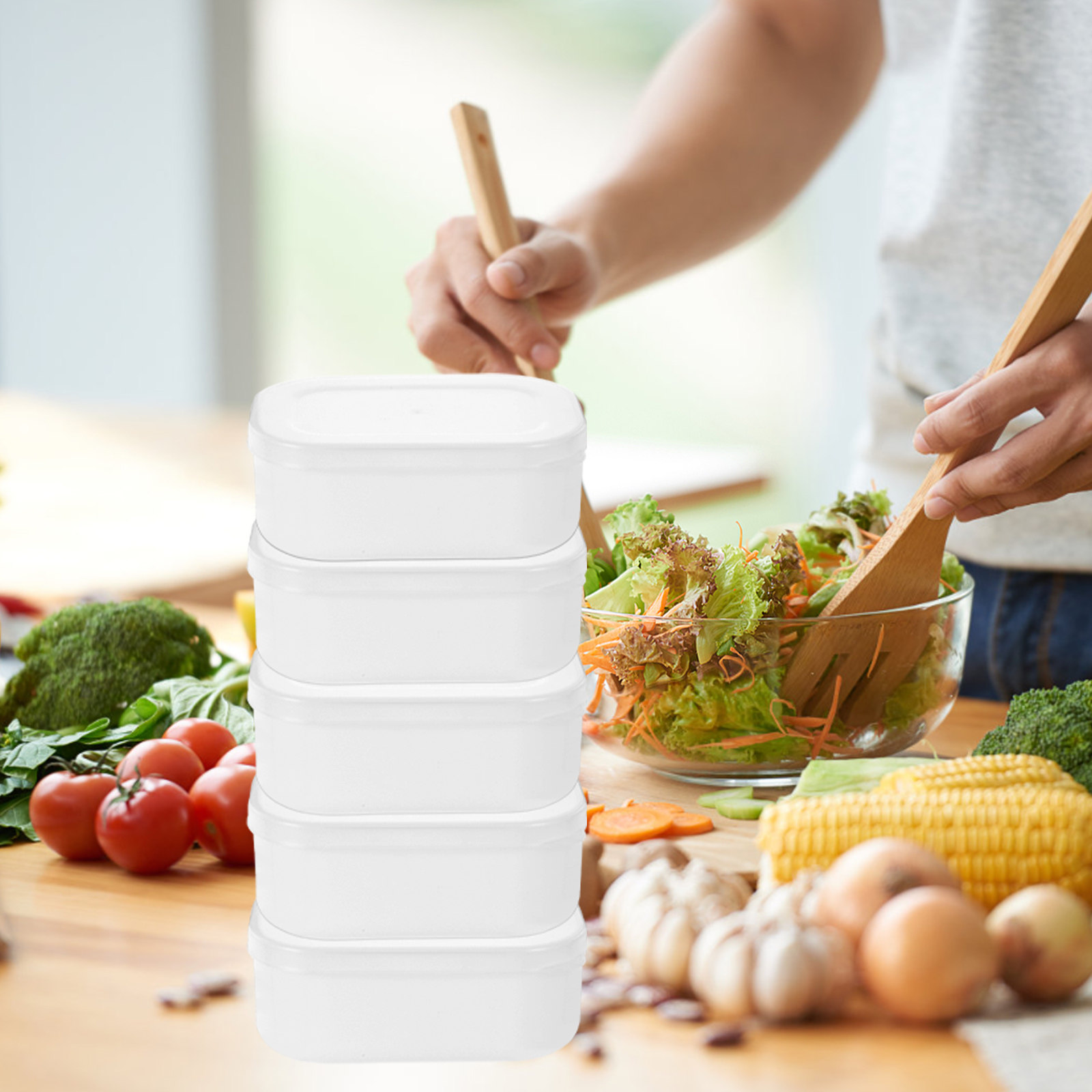 Meal Prep Diet - 5 adet pirinç tahıl porsiyon saklama