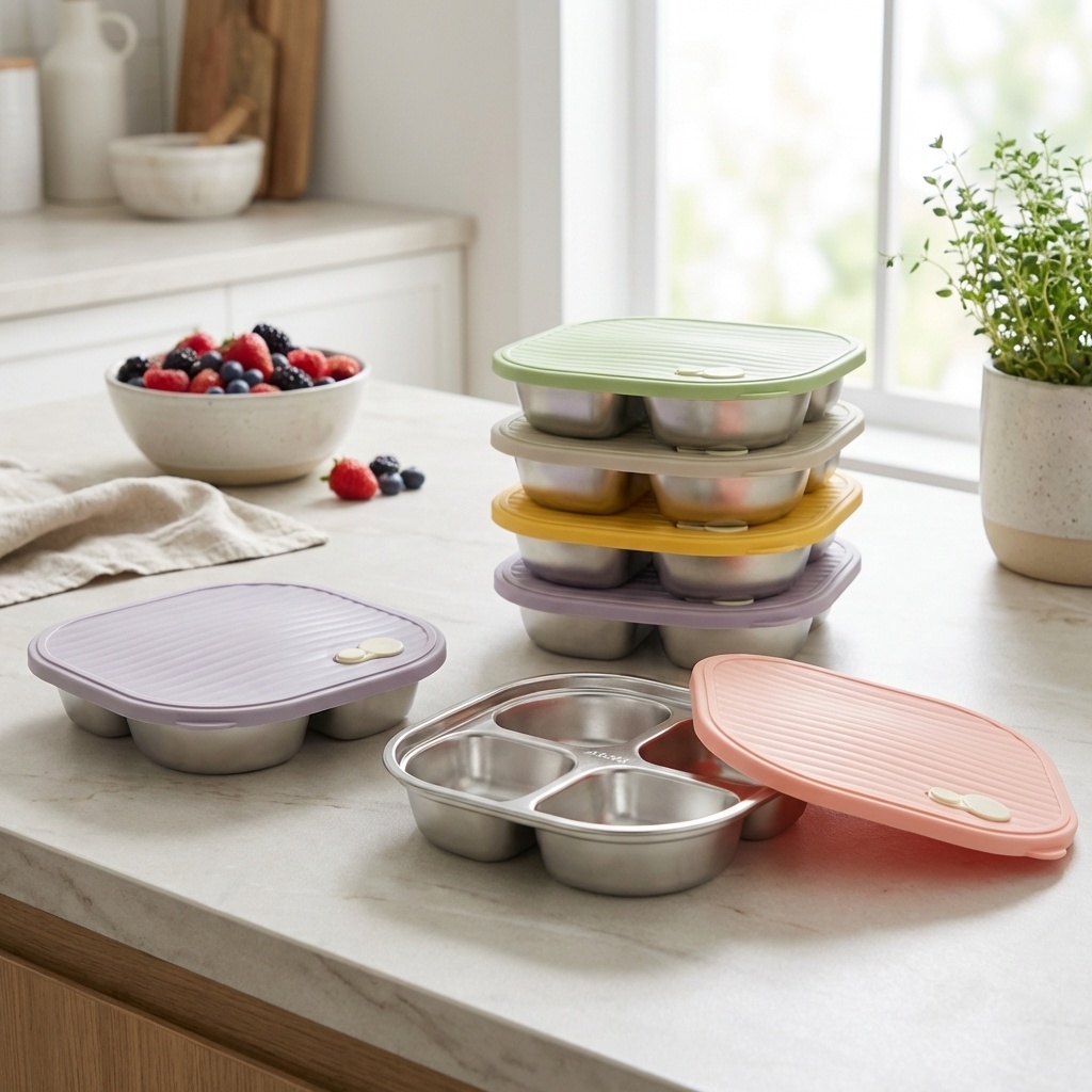 Meal Prep Diet - Mikrodalgada Kullanılabilir 304 Paslanmaz Çelik Bento
