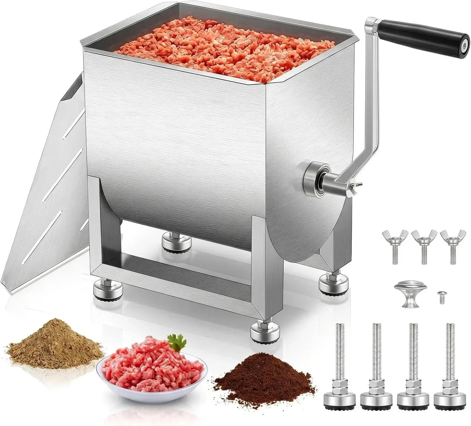 Meal Prep Manual - 20LBS Paslanmaz Çelik Manuel Et Karıştırıcısı,