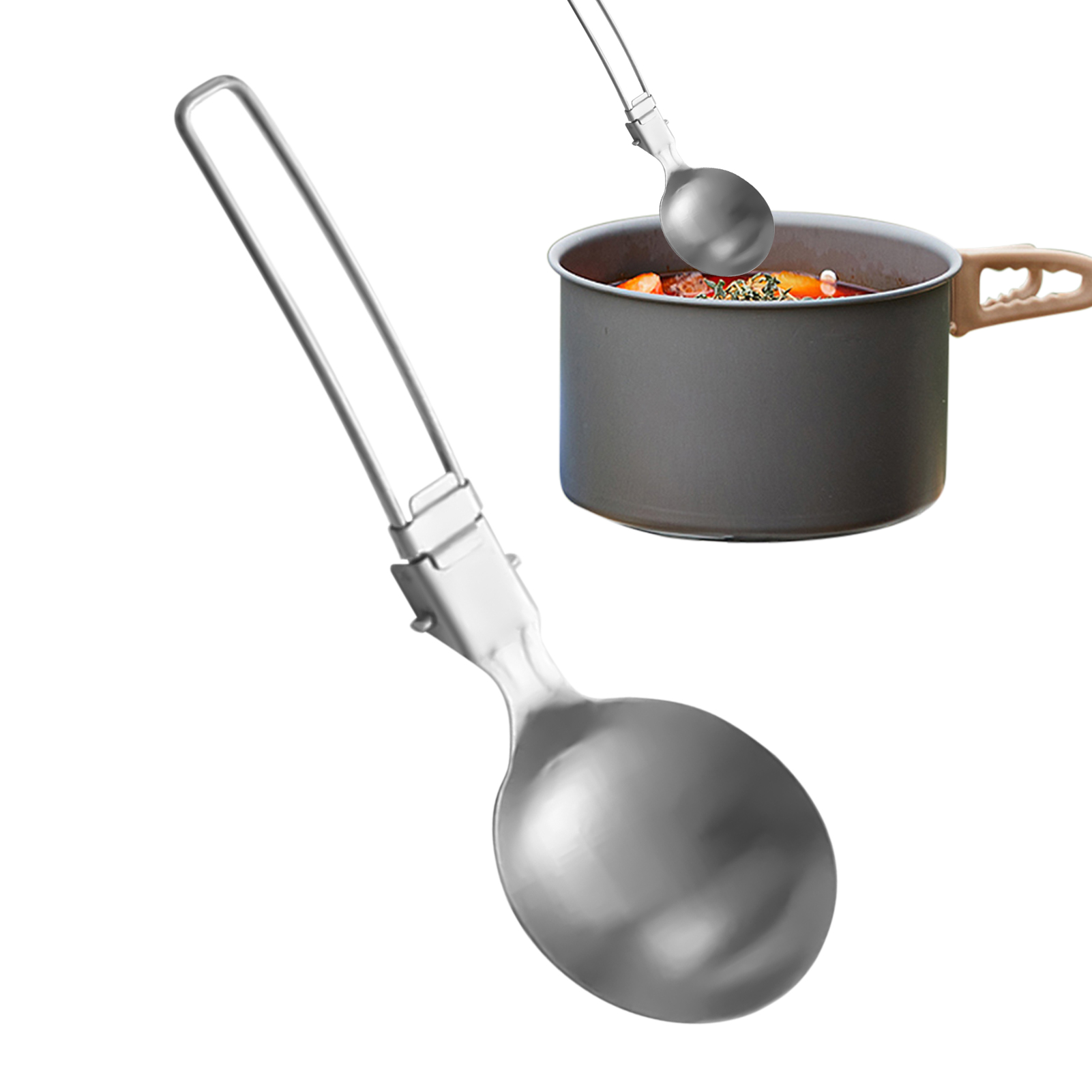 Meal Prep Soup - Çorba kepçesi Metal kaşık katlanabilir çorba