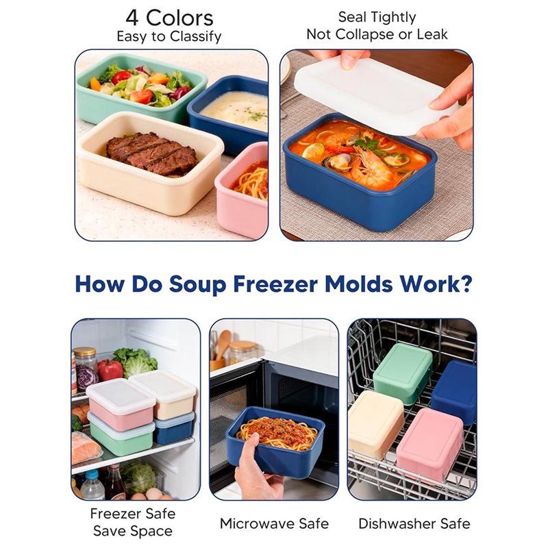 AB33-4'lü Paket Silikon Dondur - Meal Prep Soup incelemesi ve fiyatı
